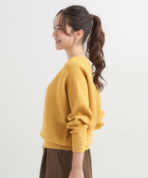 SHOO・LA・RUE / シューラルー ニット・セーター | 【洗濯機可/体型カバー】お袖ボタン リブドルマンニット | 詳細22