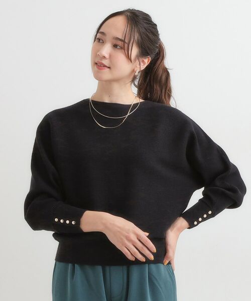 SHOO・LA・RUE / シューラルー ニット・セーター | 【洗濯機可/体型カバー】お袖ボタン リブドルマンニット | 詳細5