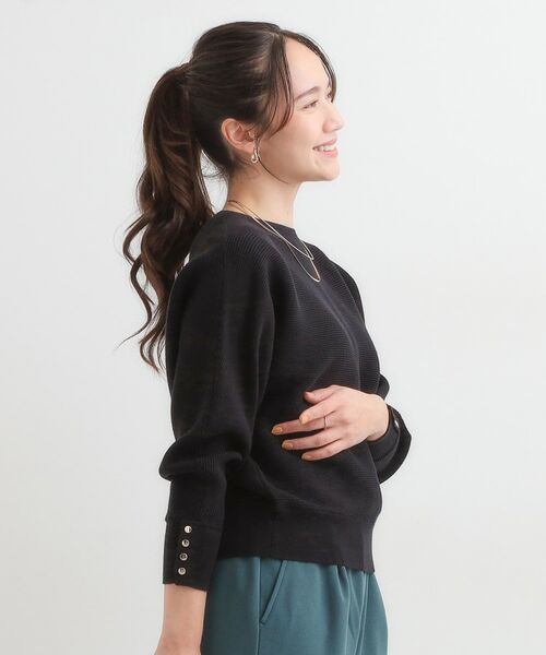 SHOO・LA・RUE / シューラルー ニット・セーター | 【洗濯機可/体型カバー】お袖ボタン リブドルマンニット | 詳細6