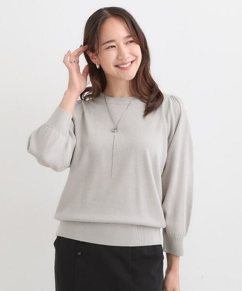 SHOO・LA・RUE / シューラルー ニット・セーター | 【S-LL/洗える】さらっとタッチ ボリューム8分袖ニット | 詳細1