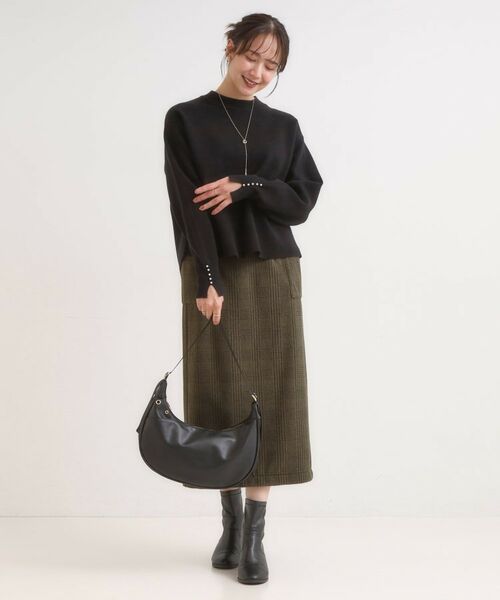 SHOO・LA・RUE / シューラルー ニット・セーター | 【セットアップ可/S-LL】インせず着られる 洗えるもちもち裾ラウンドニット | 詳細11