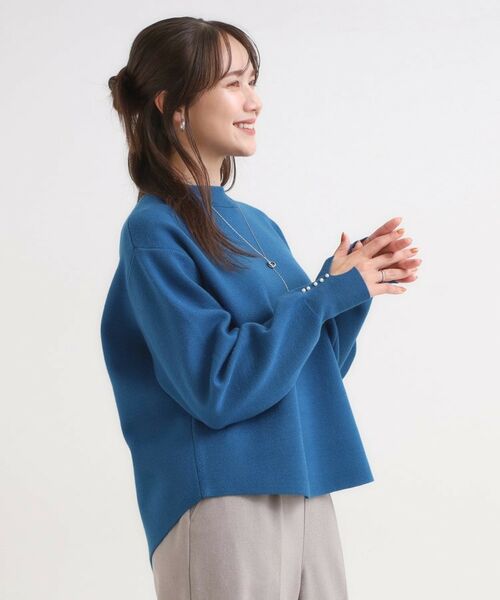 SHOO・LA・RUE / シューラルー ニット・セーター | 【セットアップ可/S-LL】インせず着られる 洗えるもちもち裾ラウンドニット | 詳細18