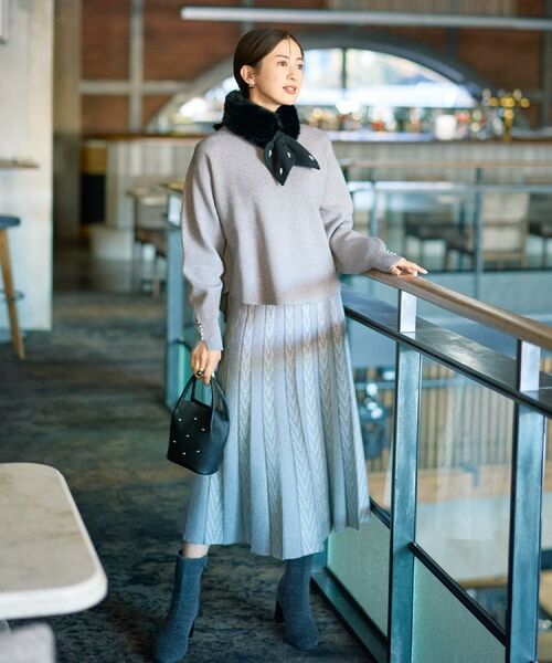 SHOO・LA・RUE / シューラルー ニット・セーター | 【セットアップ可/S-LL】インせず着られる 洗えるもちもち裾ラウンドニット | 詳細29