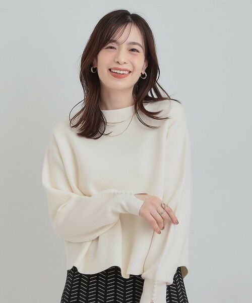 SHOO・LA・RUE / シューラルー ニット・セーター | 【セットアップ可/S-LL】インせず着られる 洗えるもちもち裾ラウンドニット | 詳細30