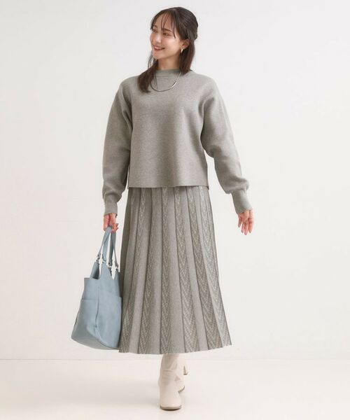 SHOO・LA・RUE / シューラルー ニット・セーター | 【セットアップ可/S-LL】インせず着られる 洗えるもちもち裾ラウンドニット | 詳細7