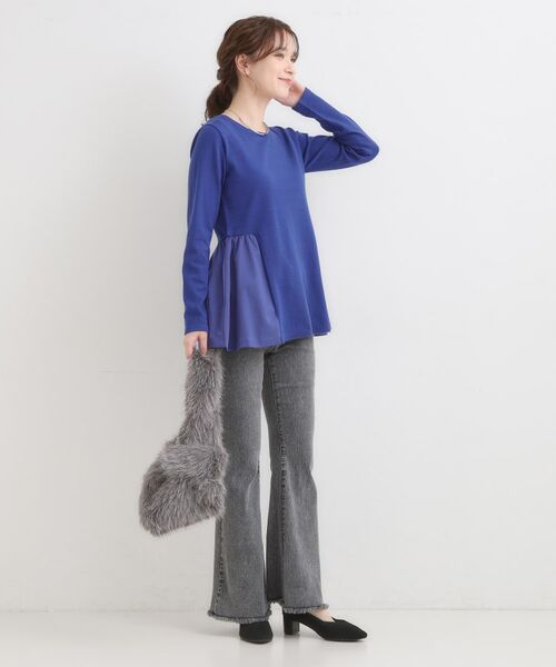 SHOO・LA・RUE / シューラルー ニット・セーター | 【洗濯機可/S-LL/体型カバー】異素材きりかえ Aラインニット | 詳細11