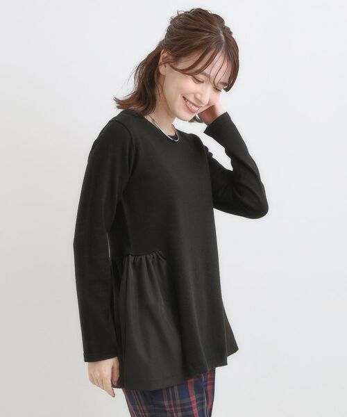 SHOO・LA・RUE / シューラルー ニット・セーター | 【洗濯機可/S-LL/体型カバー】異素材きりかえ Aラインニット | 詳細2