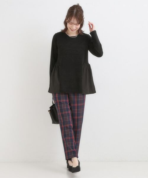 SHOO・LA・RUE / シューラルー ニット・セーター | 【洗濯機可/S-LL/体型カバー】異素材きりかえ Aラインニット | 詳細3