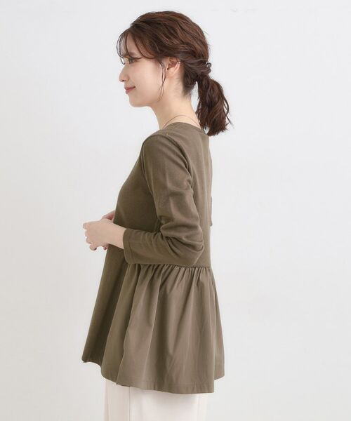 SHOO・LA・RUE / シューラルー ニット・セーター | 【洗濯機可/S-LL/体型カバー】異素材きりかえ Aラインニット | 詳細6