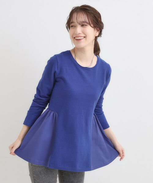 SHOO・LA・RUE / シューラルー ニット・セーター | 【洗濯機可/S-LL/体型カバー】異素材きりかえ Aラインニット | 詳細9