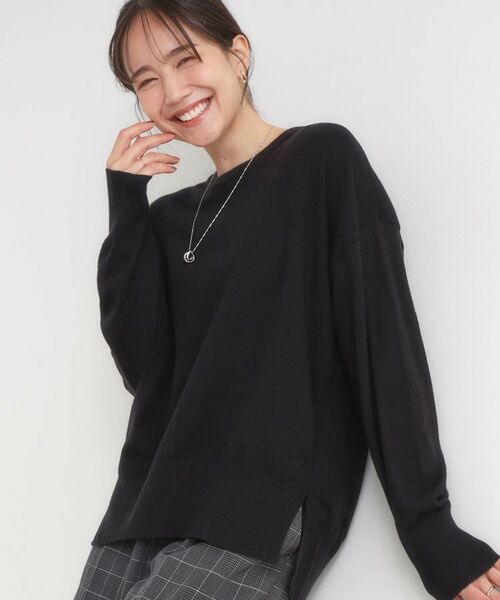 SHOO・LA・RUE / シューラルー ニット・セーター | 【洗える/S-LL】きれいめにもカジュアルにも もちもちコクーンニット(ブラック(019))