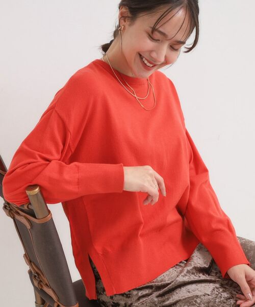 SHOO・LA・RUE / シューラルー ニット・セーター | 【洗える/S-LL】きれいめにもカジュアルにも もちもちコクーンニット(オレンジ(067))