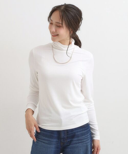 SHOO・LA・RUE / シューラルー カットソー | 【S-LL/吸湿発熱】なめらかとろみ インナータートル | 詳細1