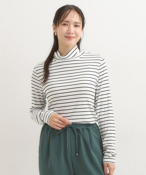 SHOO・LA・RUE / シューラルー カットソー | 【S-LL/吸湿発熱】なめらかとろみ インナータートル | 詳細21