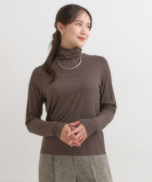 SHOO・LA・RUE / シューラルー カットソー | 【S-LL/吸湿発熱】なめらかとろみ インナータートル | 詳細9