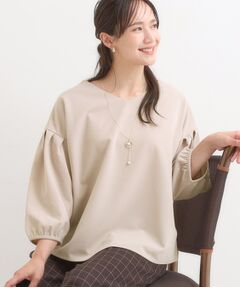 SHOO・LA・RUE / シューラルー カットソー | 【2点セット/7分袖】大人のきれい見え お袖タック入りアクセ付きトップス