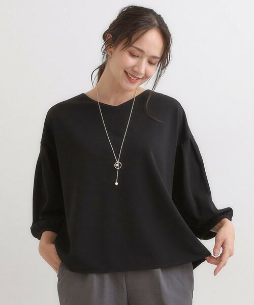 SHOO・LA・RUE / シューラルー カットソー | 【2点セット/7分袖】大人のきれい見え お袖タック入りアクセ付きトップス | 詳細1