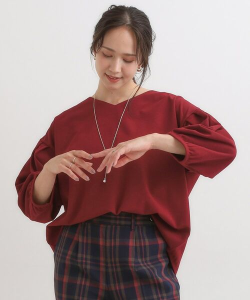 SHOO・LA・RUE / シューラルー カットソー | 【2点セット/7分袖】大人のきれい見え お袖タック入りアクセ付きトップス | 詳細13