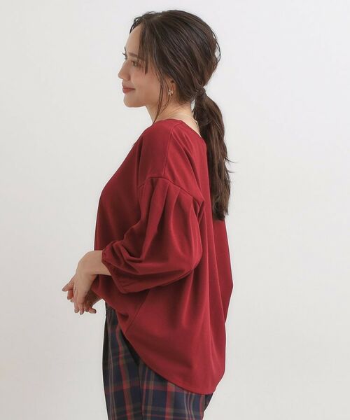 SHOO・LA・RUE / シューラルー カットソー | 【2点セット/7分袖】大人のきれい見え お袖タック入りアクセ付きトップス | 詳細14