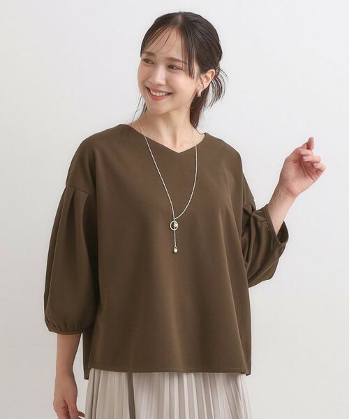 SHOO・LA・RUE / シューラルー カットソー | 【2点セット/7分袖】大人のきれい見え お袖タック入りアクセ付きトップス | 詳細5