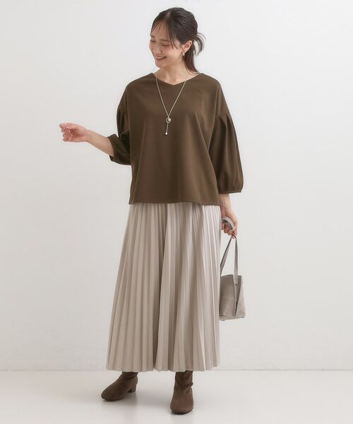 SHOO・LA・RUE / シューラルー カットソー | 【2点セット/7分袖】大人のきれい見え お袖タック入りアクセ付きトップス | 詳細7