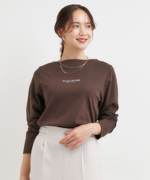 SHOO・LA・RUE / シューラルー カットソー | 【S-LL】お顔周りを美しく見せる ボートネックロンT | 詳細13