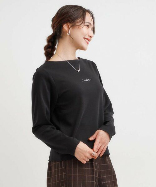 SHOO・LA・RUE / シューラルー カットソー | 【S-LL】お顔周りを美しく見せる ボートネックロンT | 詳細2