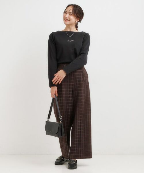 SHOO・LA・RUE / シューラルー カットソー | 【S-LL】お顔周りを美しく見せる ボートネックロンT | 詳細3