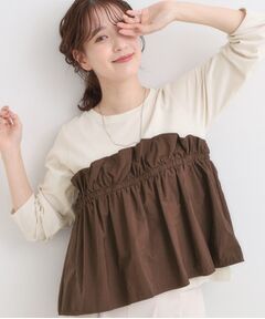 SHOO・LA・RUE / シューラルー カットソー | 【洗濯機可/S-LL】1枚で華やか フリルドッキングトップス