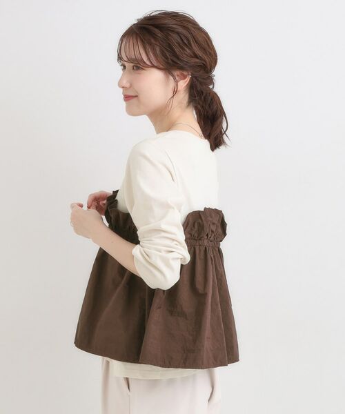 SHOO・LA・RUE / シューラルー カットソー | 【洗濯機可/S-LL】1枚で華やか フリルドッキングトップス | 詳細10