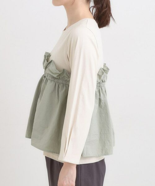 SHOO・LA・RUE / シューラルー カットソー | 【洗濯機可/S-LL】1枚で華やか フリルドッキングトップス | 詳細14