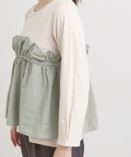 SHOO・LA・RUE / シューラルー カットソー | 【洗濯機可/S-LL】1枚で華やか フリルドッキングトップス | 詳細17