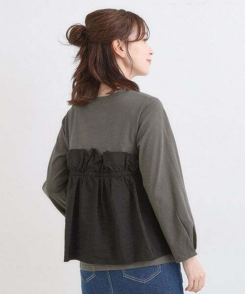 SHOO・LA・RUE / シューラルー カットソー | 【洗濯機可/S-LL】1枚で華やか フリルドッキングトップス | 詳細6