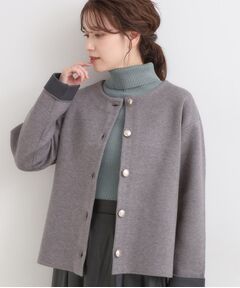 SHOO・LA・RUE / シューラルー カーディガン・ボレロ | ゴールドボタンがアクセント ダブルフェイスニットカーディガン