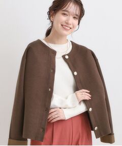 SHOO・LA・RUE / シューラルー カーディガン・ボレロ | ゴールドボタンがアクセント ダブルフェイスニットカーディガン