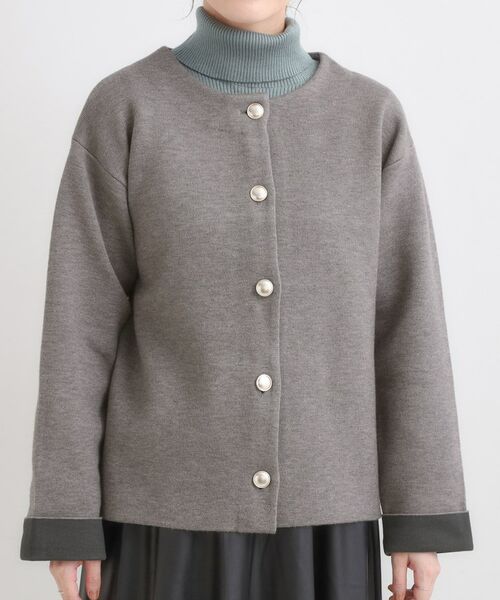 SHOO・LA・RUE / シューラルー カーディガン・ボレロ | ゴールドボタンがアクセント ダブルフェイスニットカーディガン | 詳細13