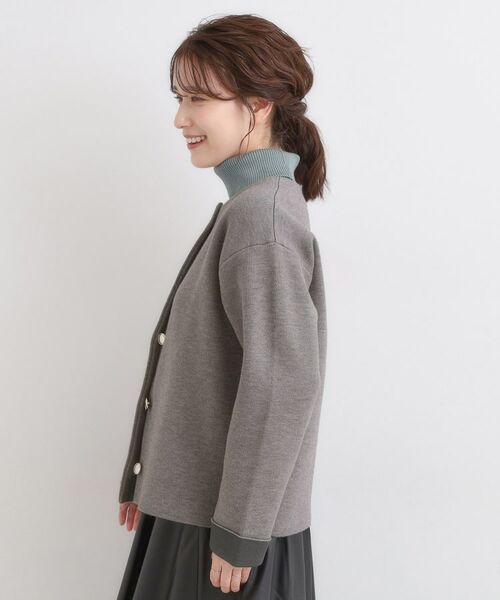 SHOO・LA・RUE / シューラルー カーディガン・ボレロ | ゴールドボタンがアクセント ダブルフェイスニットカーディガン | 詳細2