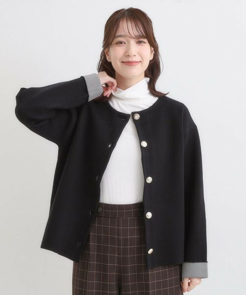 SHOO・LA・RUE / シューラルー カーディガン・ボレロ | ゴールドボタンがアクセント ダブルフェイスニットカーディガン | 詳細5