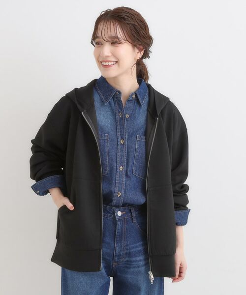 SHOO・LA・RUE / シューラルー カーディガン・ボレロ | 【S-LL】大人っぽく着られる ダンボールジップパーカ | 詳細4