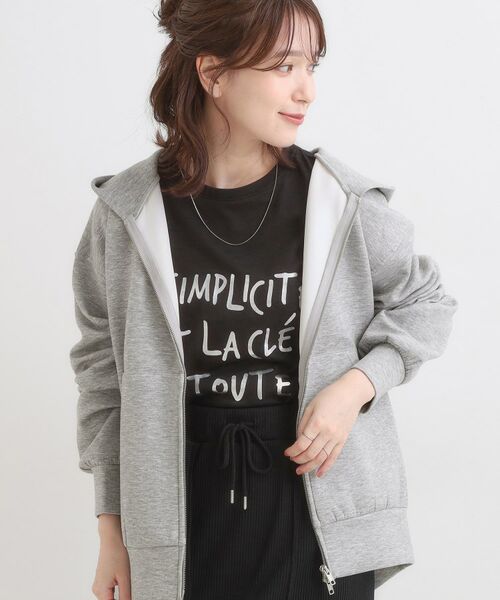 SHOO・LA・RUE / シューラルー カーディガン・ボレロ | 【S-LL】大人っぽく着られる ダンボールジップパーカ(グレー(012))
