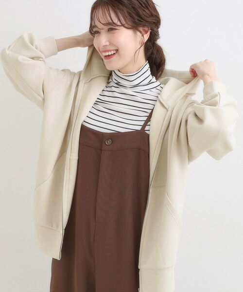 SHOO・LA・RUE / シューラルー カーディガン・ボレロ | 【S-LL】大人っぽく着られる ダンボールジップパーカ(グレージュ(050))