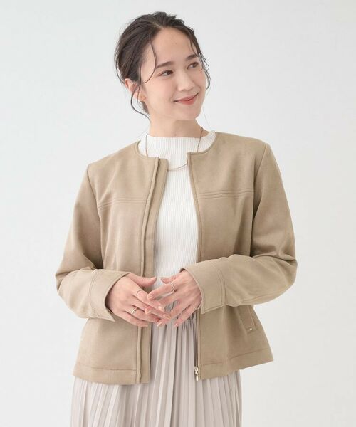 SHOO・LA・RUE / シューラルー レザーブルゾン・ジャケット | 【S-LL】上品さを纏う やわらか フェイクスエードブルゾン | 詳細5