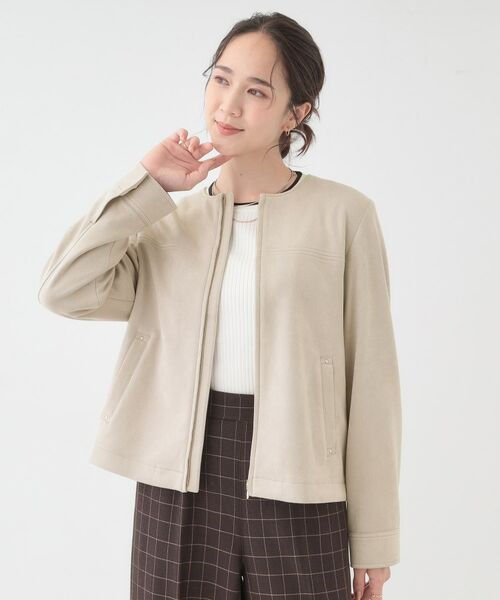 SHOO・LA・RUE / シューラルー レザーブルゾン・ジャケット | 【S-LL】上品さを纏う やわらか フェイクスエードブルゾン | 詳細9