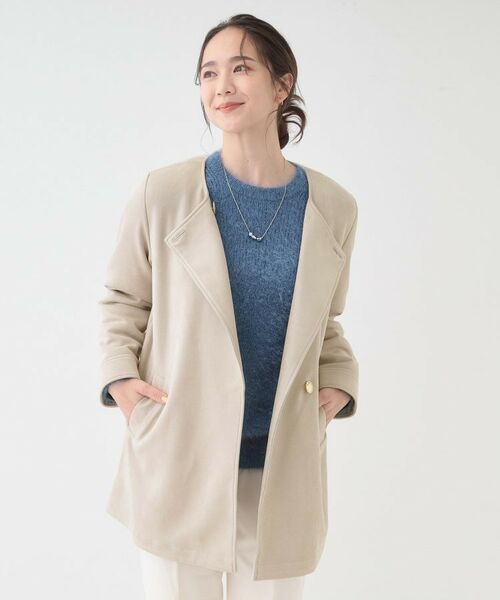 SHOO・LA・RUE / シューラルー レザーブルゾン・ジャケット | 【S-LL】上品さを纏う やわらかフェイクスエード ミドル丈ブルゾン | 詳細1