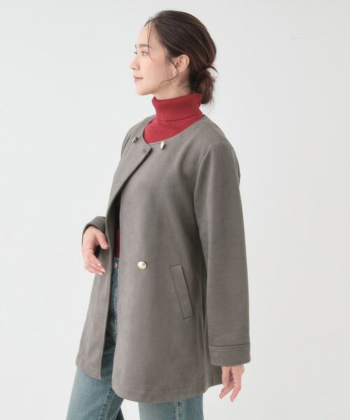 SHOO・LA・RUE / シューラルー レザーブルゾン・ジャケット | 【S-LL】上品さを纏う やわらかフェイクスエード ミドル丈ブルゾン | 詳細10