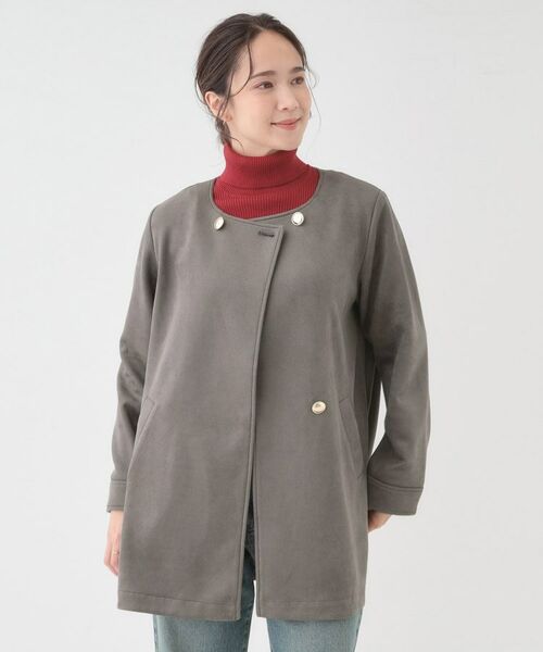 SHOO・LA・RUE / シューラルー レザーブルゾン・ジャケット | 【S-LL】上品さを纏う やわらかフェイクスエード ミドル丈ブルゾン | 詳細9