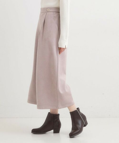 SHOO・LA・RUE / シューラルー ショート・ハーフ・半端丈パンツ | 【洗濯機可/S-LL】やわらかスエード調ガウチョパンツ | 詳細10