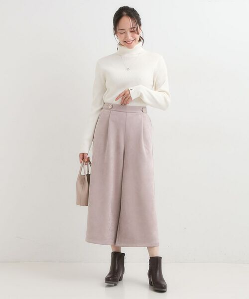 SHOO・LA・RUE / シューラルー ショート・ハーフ・半端丈パンツ | 【洗濯機可/S-LL】やわらかスエード調ガウチョパンツ | 詳細11