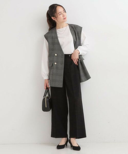 SHOO・LA・RUE / シューラルー パンツ | 【着丈選べる】大人のきれいめスタイルに ウールフィール ワイドパンツ | 詳細10