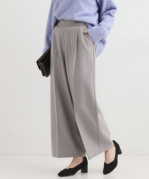 SHOO・LA・RUE/シューラルー 【着丈選べる】大人のきれいめスタイルに ウールフィール ワイドパンツ グレー(012) 02(M) SHOO・LA・RUE/シューラルー 【着丈選べる】大人のきれいめスタイルに ウールフィール ワイドパンツ グレー(012) 02(M)
